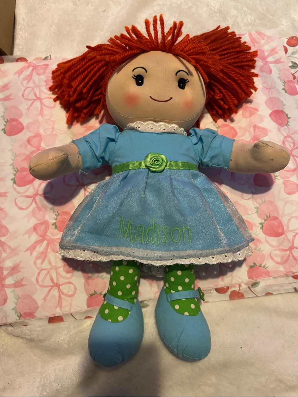 Soft rag doll Red headed baby doll EUC personalized “Madison” personal creations